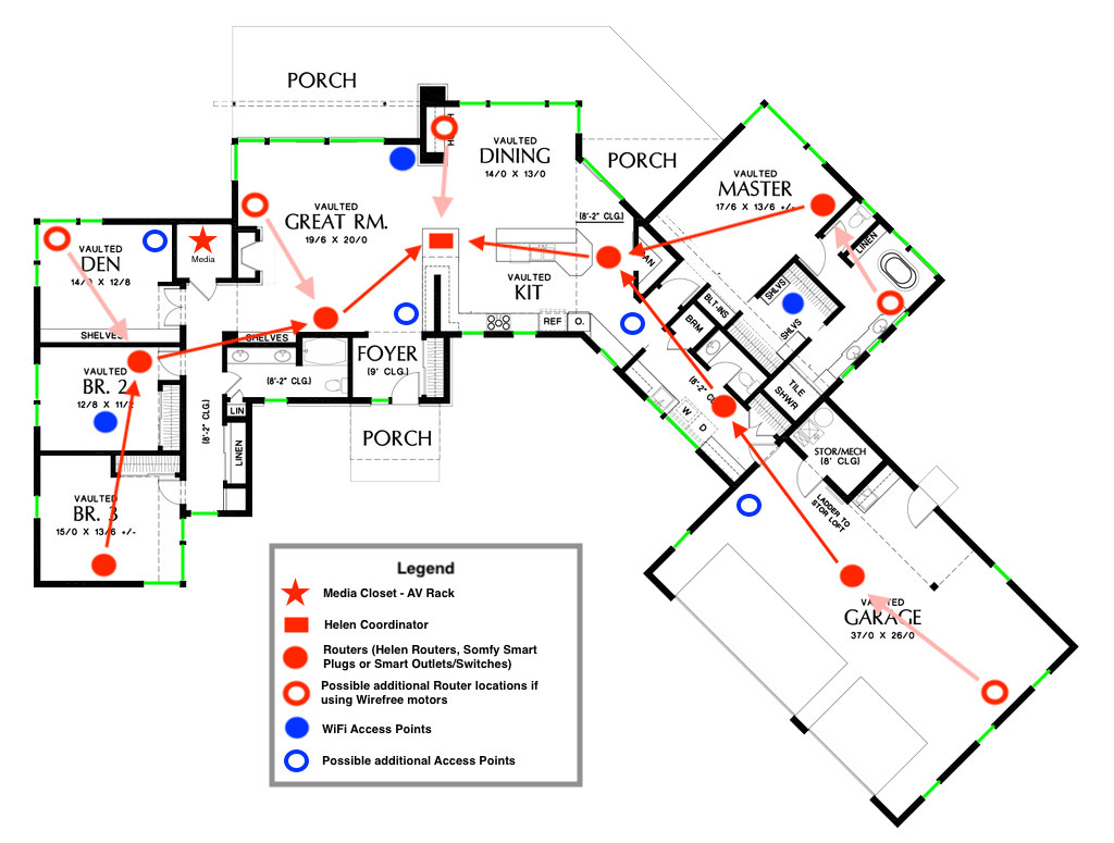 Zigbee Mesh Floor Plan - New Construction
