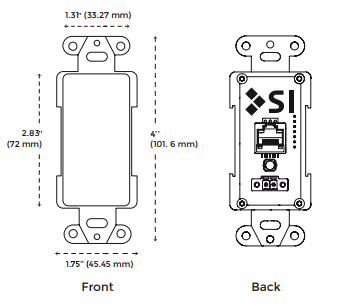 Helen front and back view with dimensions